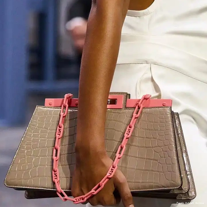 Affordable Coffee In Cut Bag Crocodile Medium Peekaboo Leather Fendi 0626